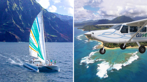 Combo Tour: Na Pali Sunset Sail & Circle Island Flight