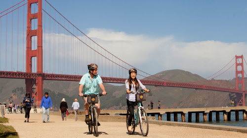 Golden Gate Bridge Sunset Bike Tour with Guide by Bay City Bike