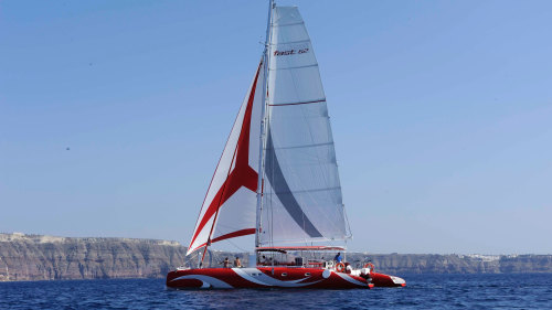 Catamaran Caldera Cruise with Barbecue by Santorini Sailing